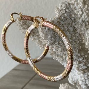 Gold filled 2 inches hoop earrings